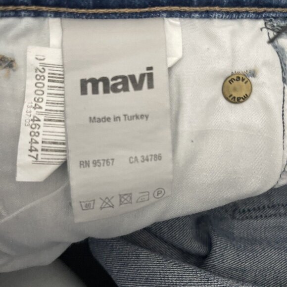 Mavi Jeans Women 27 Blue Elliot High Rise Wide Crop Two Tone Denim New - Picture 11 of 14